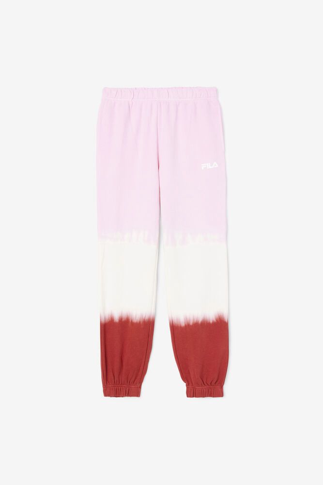 Fila Pants Womens White/Red/Pink - Raleigh Tie Dye Jogger - Philippines 4509731-UE